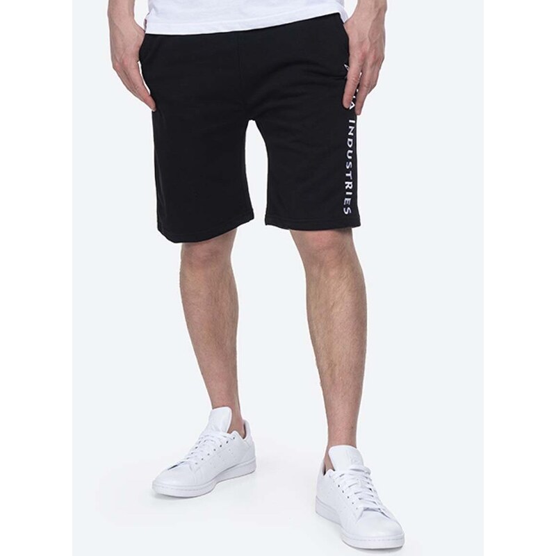 Kraťasy Alpha Industries Al Sweat pánské, černá barva, 116365.03-black