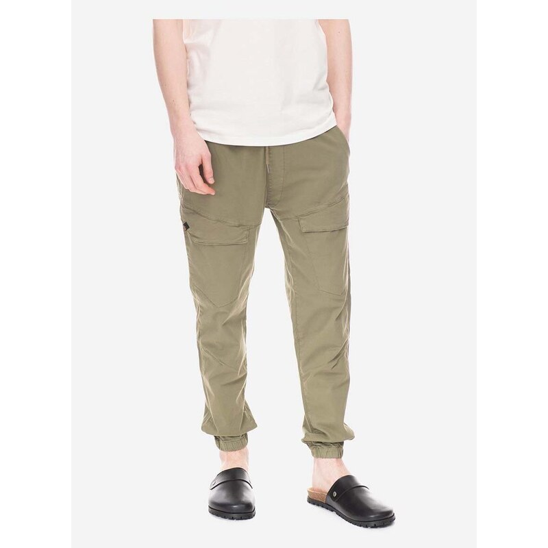 Kalhoty Alpha Industries Hidden Cargo Jogger pánské, zelená barva, ve střihu cargo, 136202.11-green