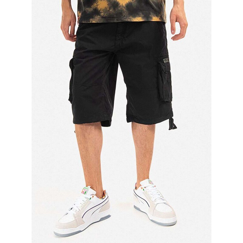 Bavlněné šortky Alpha Industries Jet Short černá barva, 191200.03-black