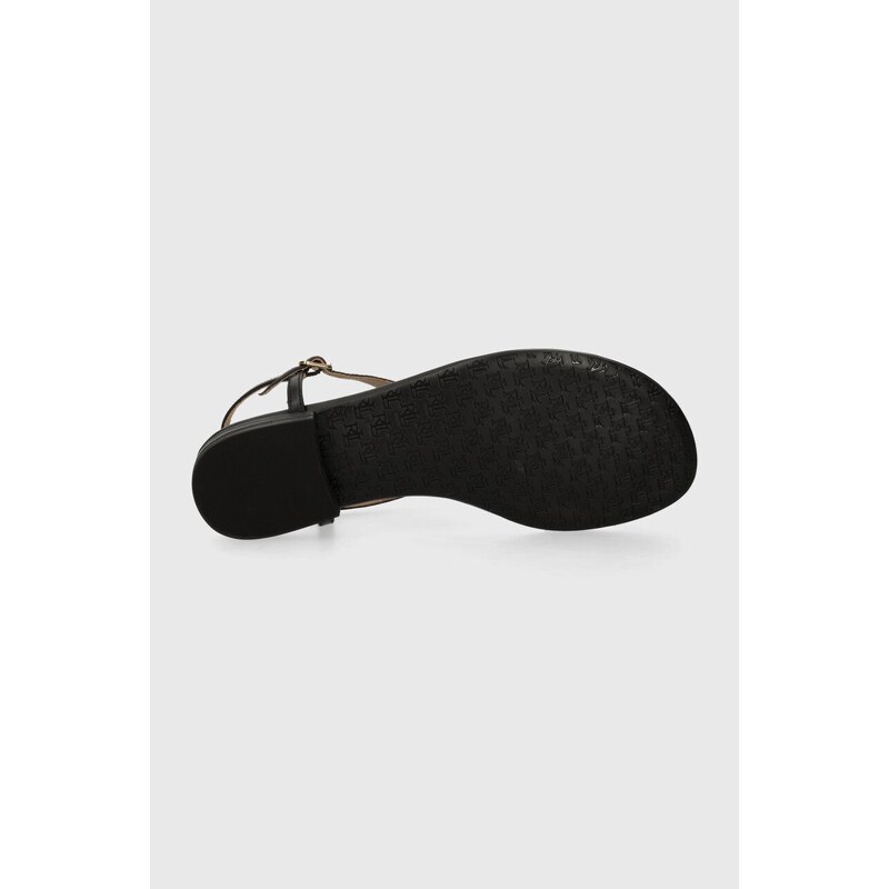 Kožené sandály Lauren Ralph Lauren Ellington dámské, černá barva, 80294100000000000