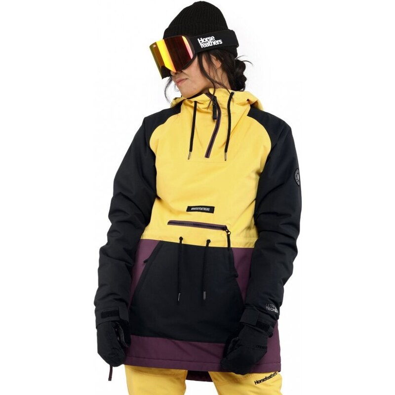 Zimní snowboardová dámská bunda Horsefeathers Derin II - žlutá/černá/fialová