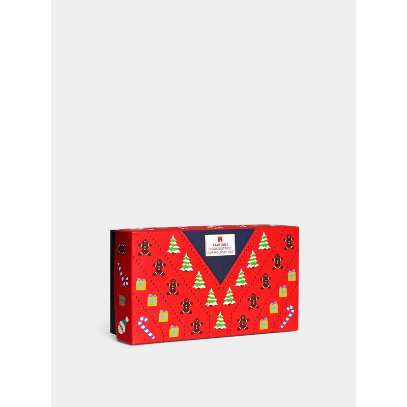 Happy Socks 3 Pack X Mas Sweaters Gift Set (red)červená