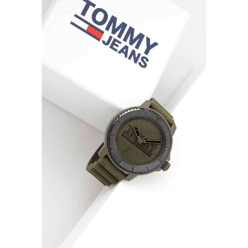 Hodinky Tommy Hilfiger zelená barva