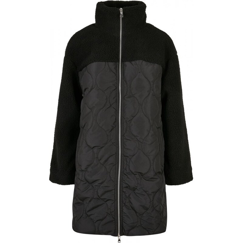 Černý dámský sherpa kabát Urban Classics Oversized Quilted