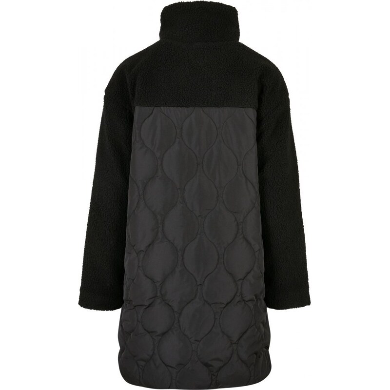 Černý dámský sherpa kabát Urban Classics Oversized Quilted