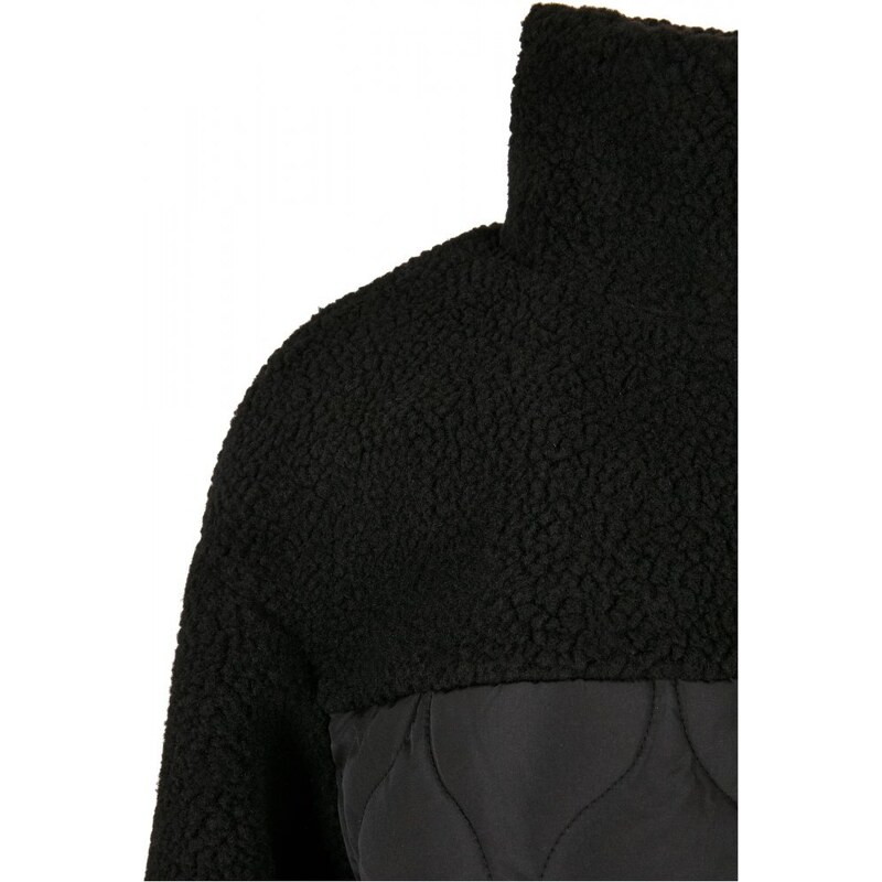 Černý dámský sherpa kabát Urban Classics Oversized Quilted