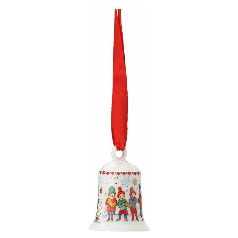 Porcelánový mini zvonek motiv Zpěváčci, Christmas Sounds, 5 cm, Rosenthal