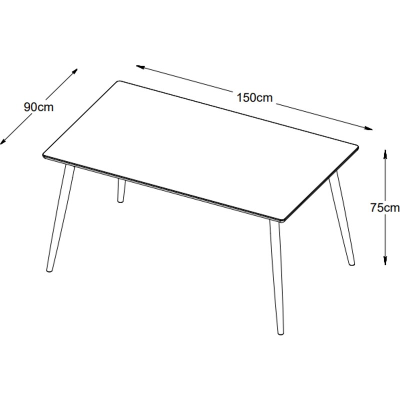 Dubový jídelní stůl Unique Furniture Barrali 150 x 90 cm