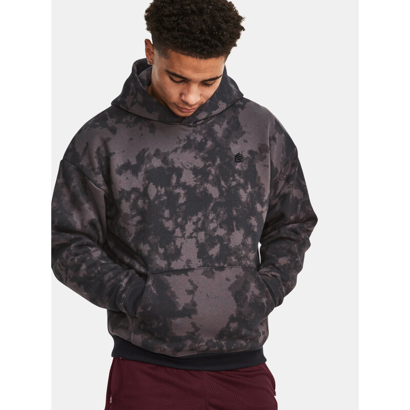 Under Armour Mikina Curry Acid Wash Hoodie-GRY - Pánské