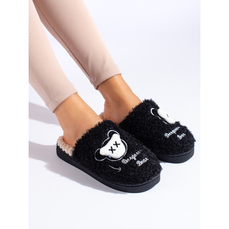 Black women's slippers Shelvt warm