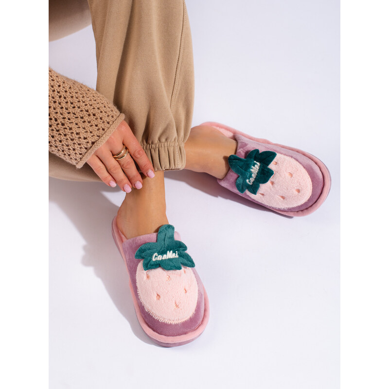 Insulated women's slippers Shelvt pink