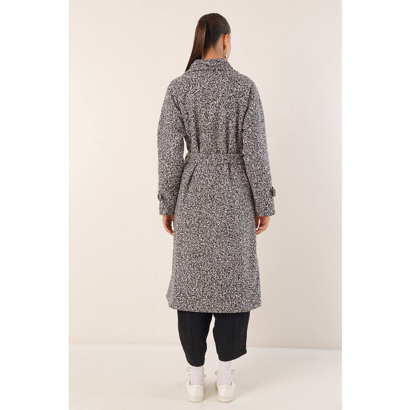 Bigdart 9120 Dvouřadý límec Boucle Coat - Černá