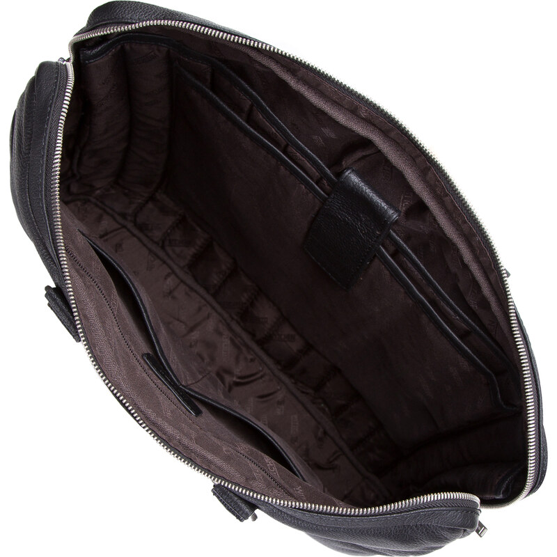Pánská kožená taška na notebook 15,6" s dvojitým prošíváním Wittchen, černá, přírodní kůže
