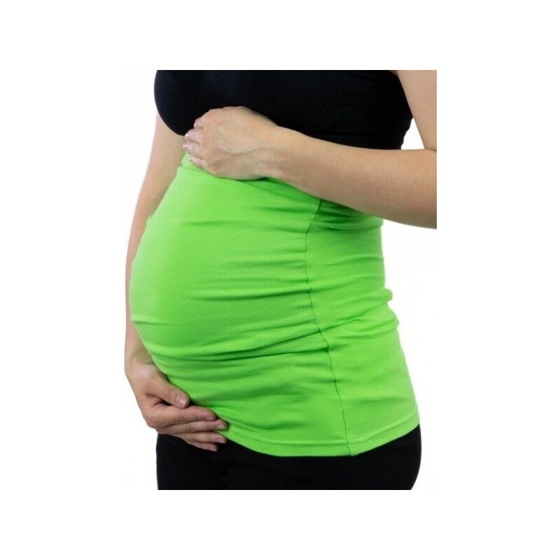 Těhotenský pás s výšivkou - holka - zelené jablko, Be MaaMaa