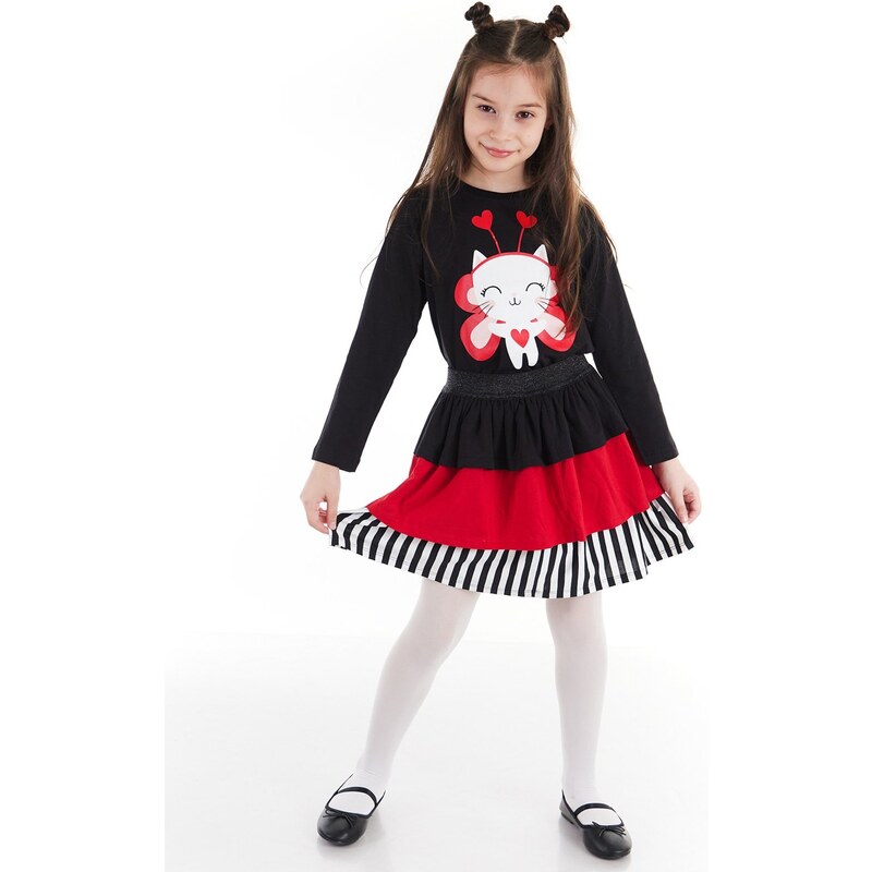 Denokids Cute Heart Girls T-shirt Skirt Set