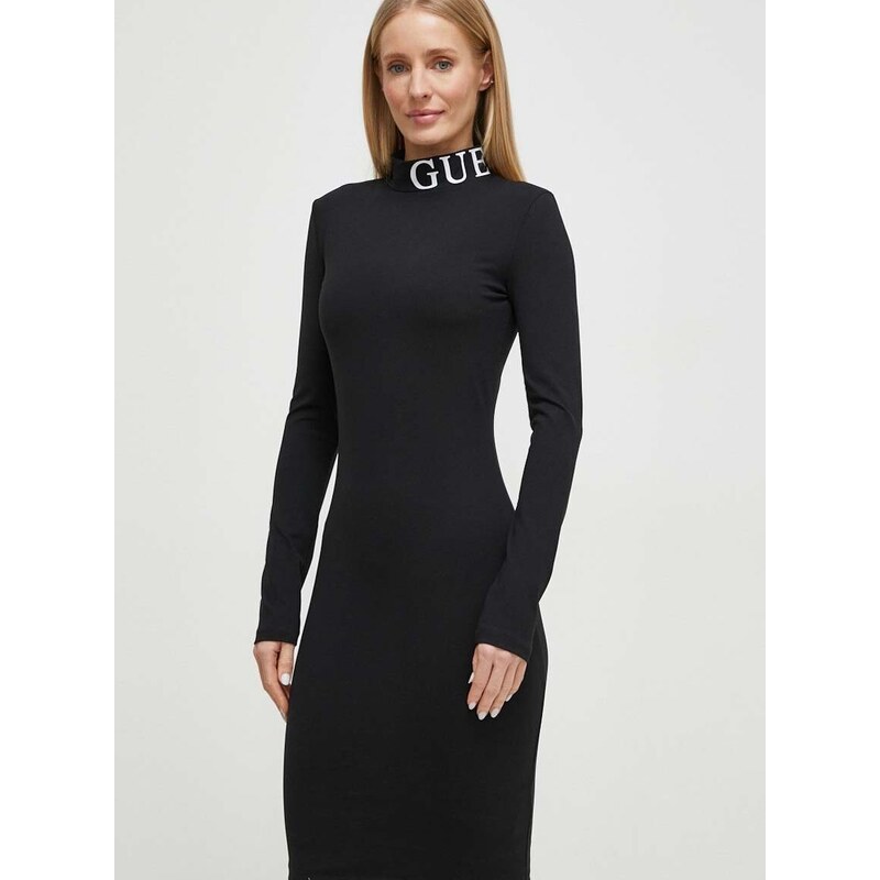 Šaty Guess GIULIA černá barva, mini, V4RK01 MC04N