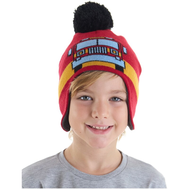 Denokids Fire Engine Boy Beanie