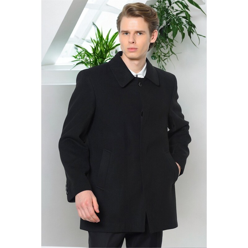 PLT8206 DEWBERRY MEN'S COAT-STRAIGHT BLACK