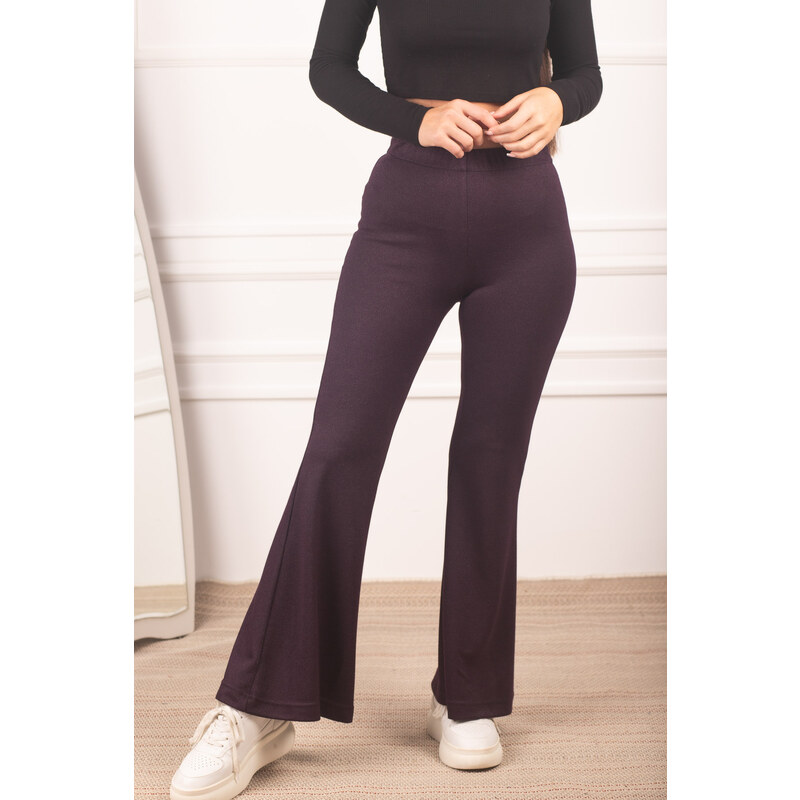 armonika Women's Purple High Waist Glittery Camisole Camisole Leggings