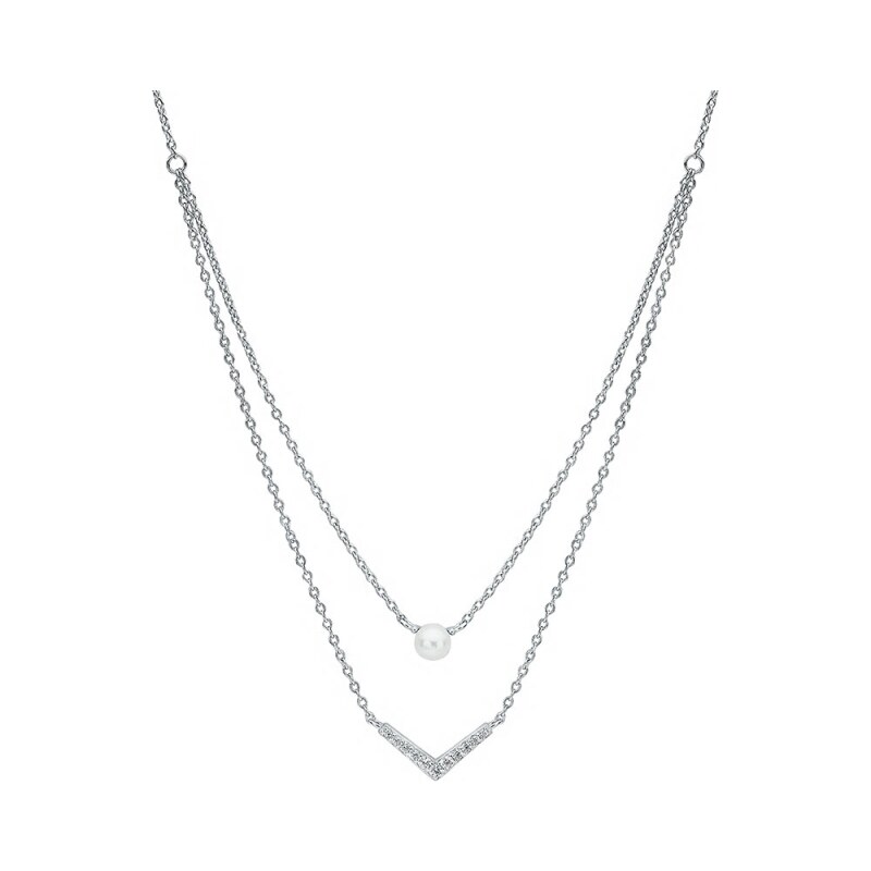 Gaura Pearls Stříbrný náhrdelník se sladkovodní perlou Juliette - stříbro 925/1000
