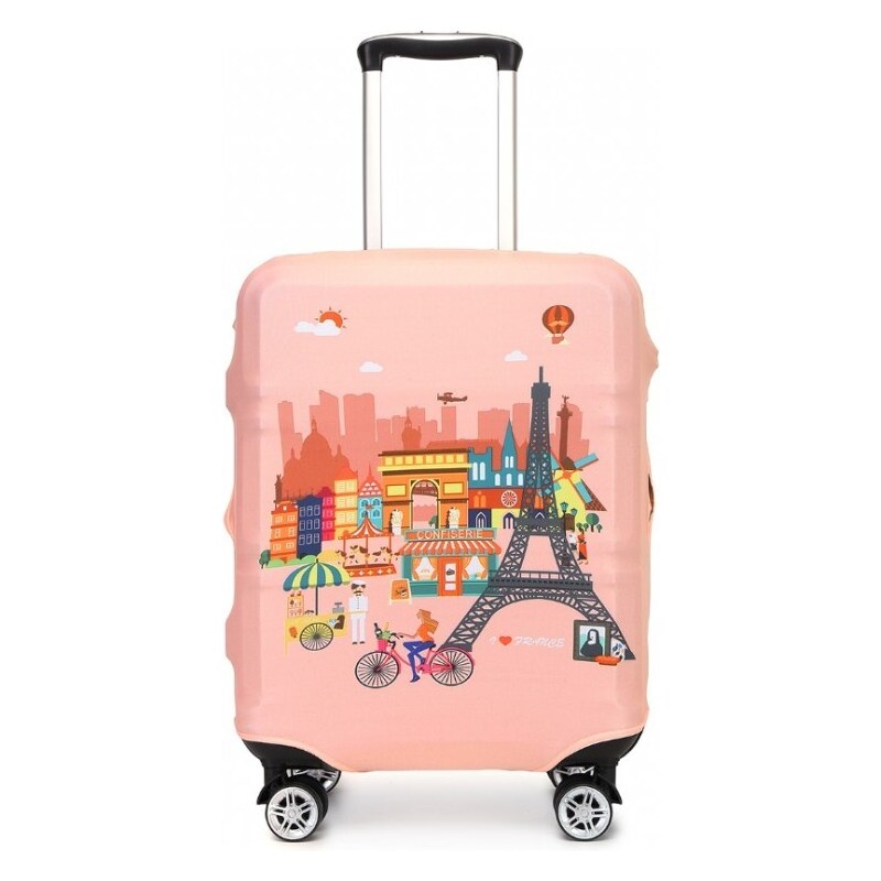 Miss Lulu Elastický obal na kufr France S - růžový