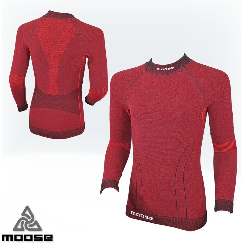 JUNIOR TEE LSL sportovní funkční prádlo Moose XS/S červená