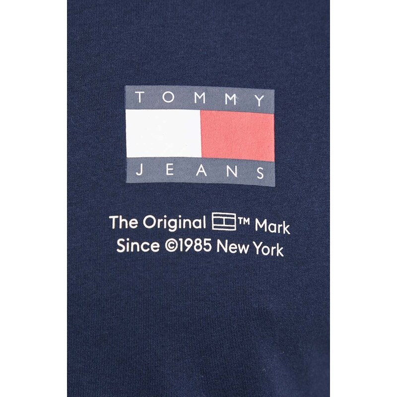 Bavlněné tričko Tommy Jeans tmavomodrá barva, s potiskem