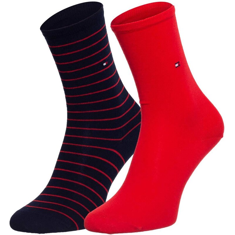 Tommy Hilfiger Woman's 2Pack Socks 100001494007 Navy Blue/Red