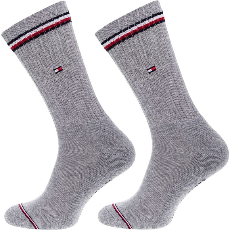2PACK pánské ponožky Tommy Hilfiger vysoké šedé (100001096 085)