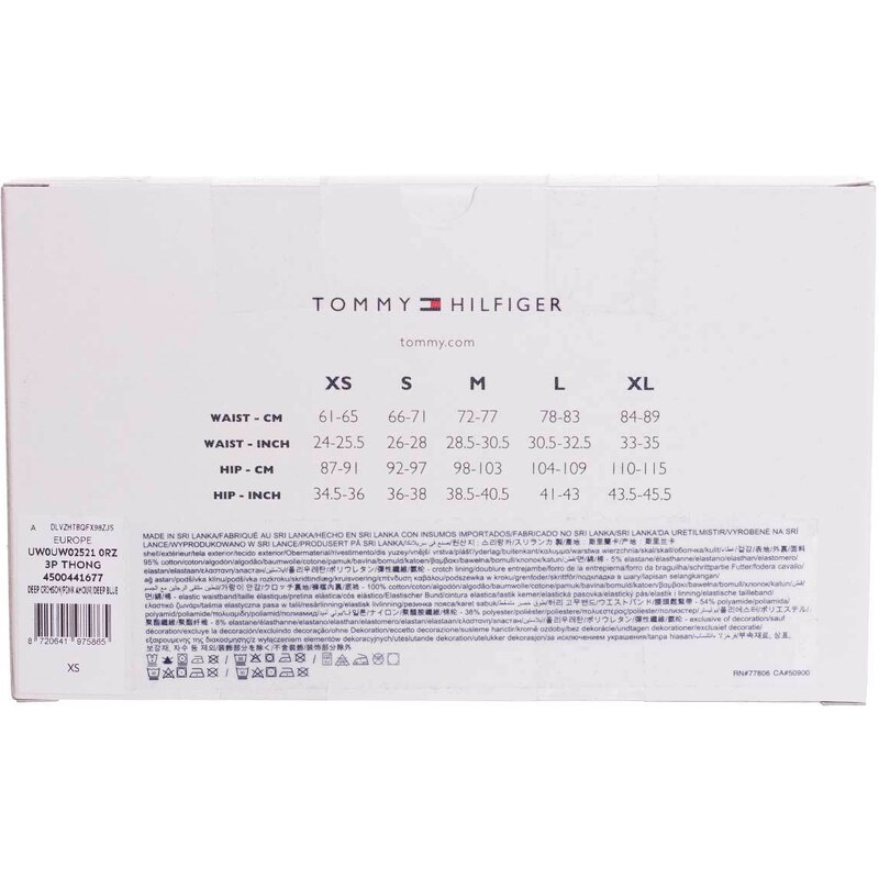 Tommy Hilfiger Woman's 3Pack Thong Brief UW0UW025210RZ