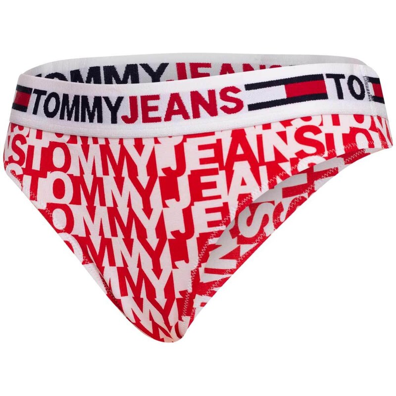 Tommy Hilfiger Jeans Bílo-červené dámské vzorované kalhotky Tommy Jeans - Dámské