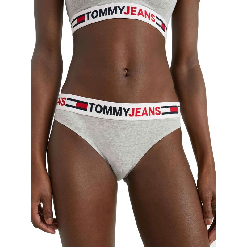 Tommy Hilfiger Jeans Světle šedé dámské žíhané kalhotky Tommy Jeans - Dámské