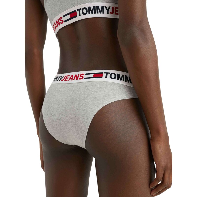 Tommy Hilfiger Jeans Světle šedé dámské žíhané kalhotky Tommy Jeans - Dámské