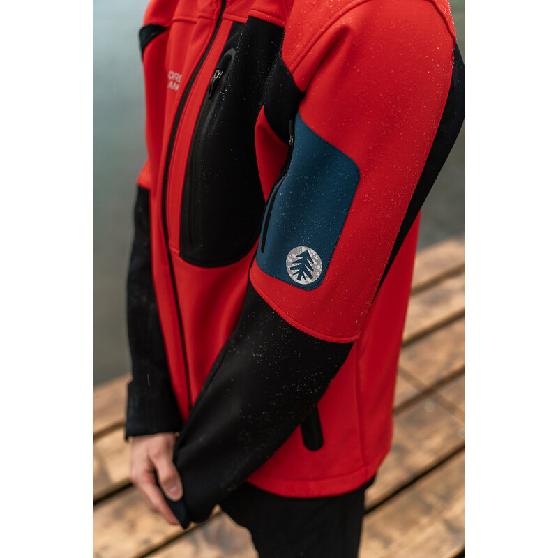 Nordblanc Červená pánská zateplená softshellová nepromokavá bunda INTREPID