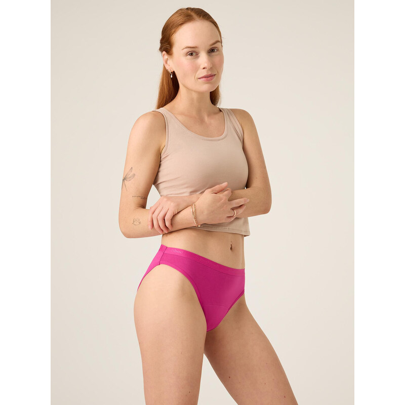 Menstruační kalhotky Modibodi Classic Bikini Light-Moderate Spring Pink - VYBALENÉ (MODI4010SPVYB) XS