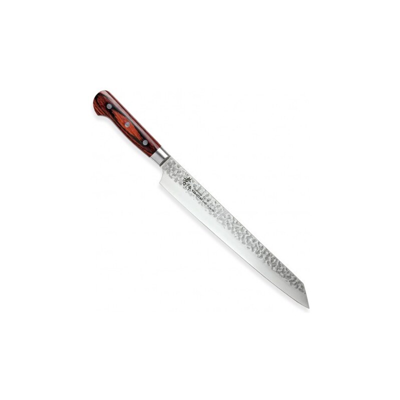 Nůž kuchyňský Sakai Aoki Hamono VG10 Sujihiki Nakiri 270 mm - stříbrný-hnědý