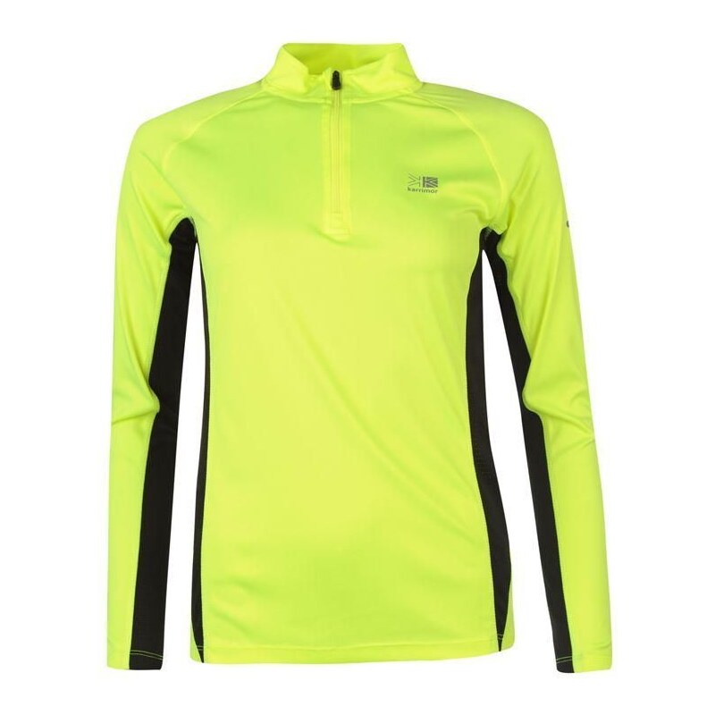 dámské tričko KARRIMOR zip - FLUO YELL/BLK - M