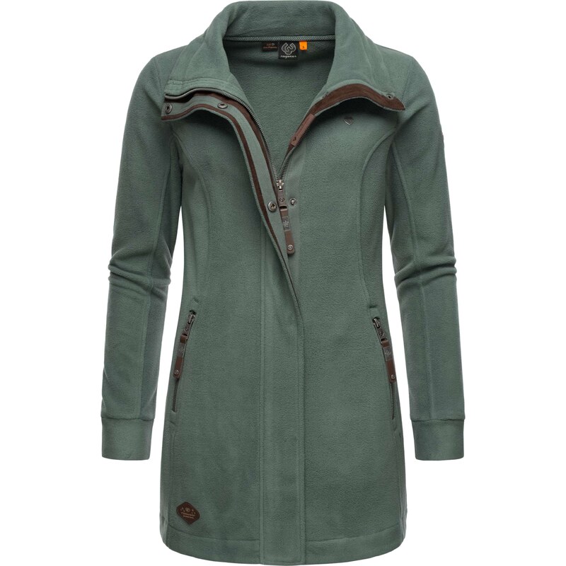 Ragwear Fleecová mikina Letrice hnědá / pastelově zelená 98154351