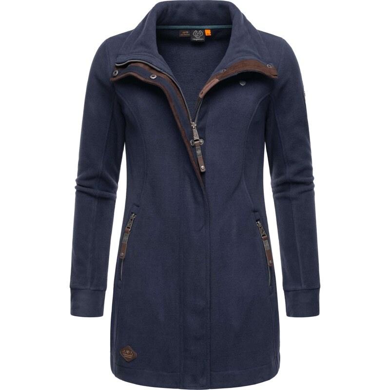 Ragwear Fleecová mikina Letrice námořnická modř / hnědá 98154352