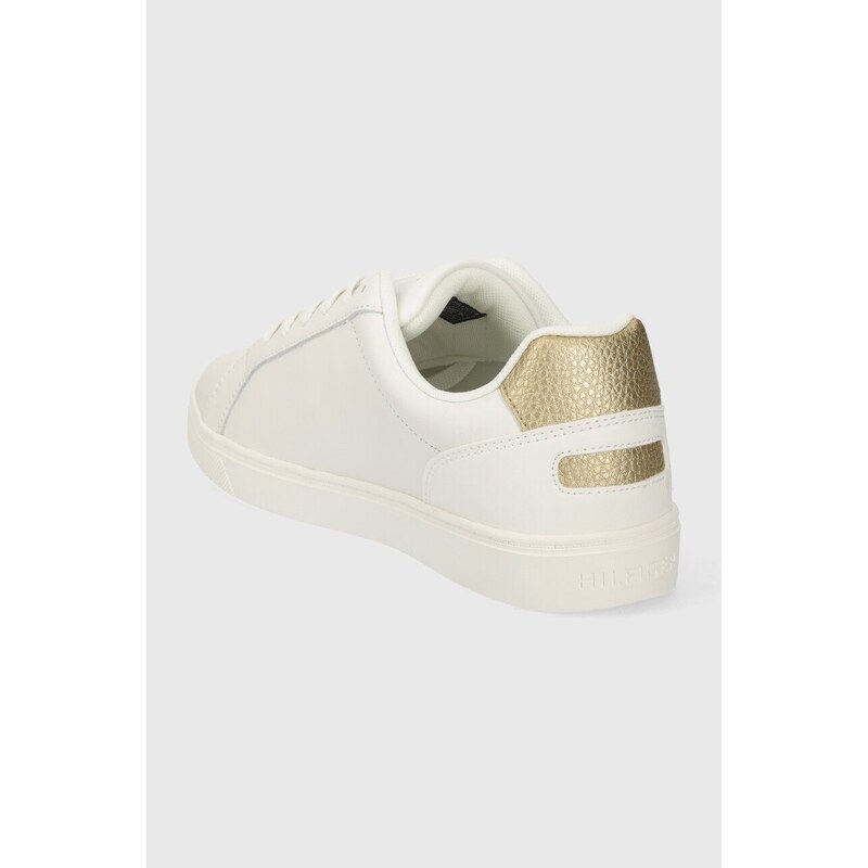 Kožené sneakers boty Tommy Hilfiger ESSENTIAL CUPSOLE SNEAKER GOLD bílá barva, FW0FW07869