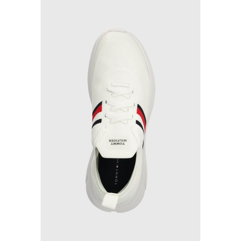 Sneakers boty Tommy Hilfiger MODERN RUNNER KNIT STRIPES ESS bílá barva, FM0FM04798