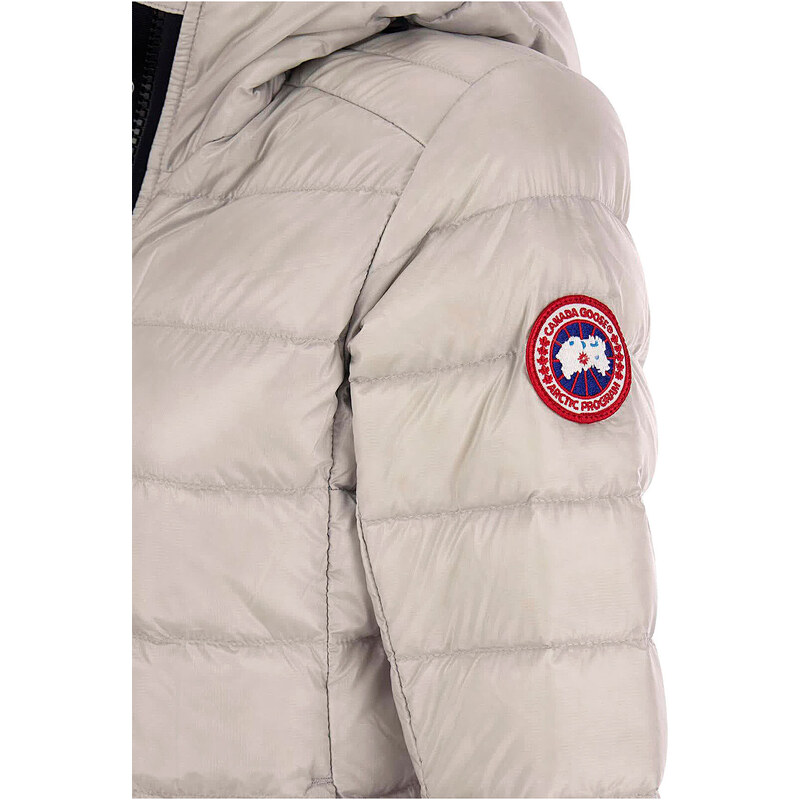 Canada Goose Péřová bunda pro ženy, Puffer lyžařská bunda, Stříbrná, Nylon, 2024, 38 40 M