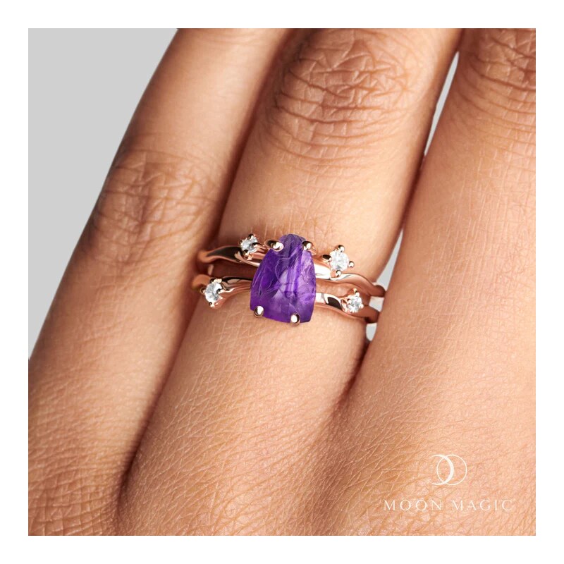 Royal Exklusive Royal Fashion prsten 18k zlato Vermeil SKA-R006-ROSEGOLD-AMETHYST