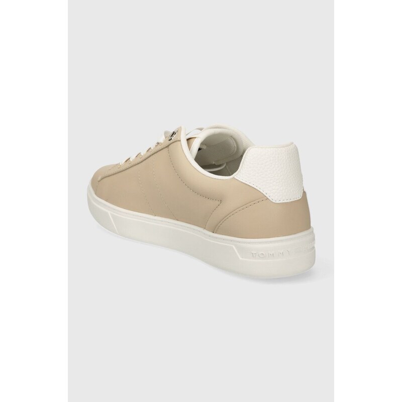 Kožené sneakers boty Tommy Hilfiger ESSENTIAL ELEVATED COURT SNEAKER béžová barva, FW0FW07685