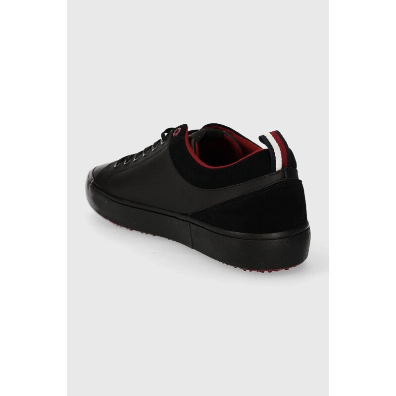 Kožené sneakers boty Tommy Hilfiger TH HI VULC CLEAT LOW LTH MIX černá barva, FM0FM04884