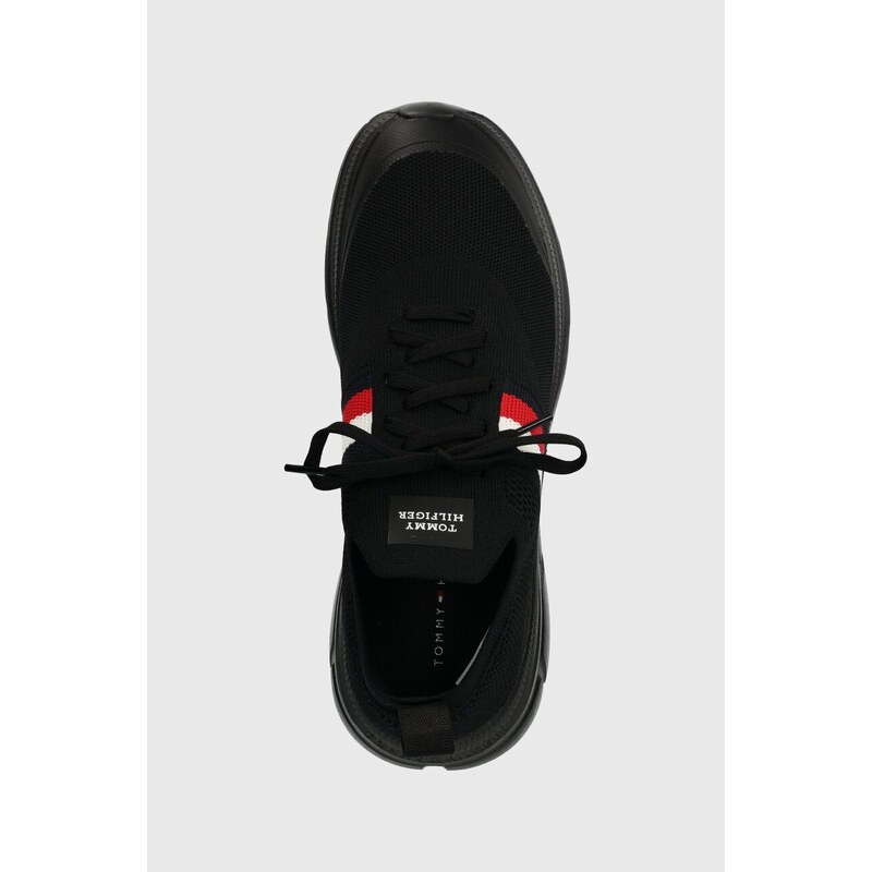 Sneakers boty Tommy Hilfiger MODERN RUNNER KNIT STRIPES ESS černá barva, FM0FM04798