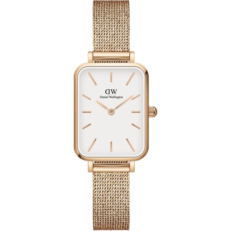 Daniel Wellington dámské hodinky Quadro Pressed Mesh Rose gold/White 65657978