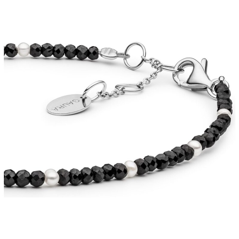 Gaura Pearls Korálkový náramek Amélie, spinel, řiční perla, stříbro 925/1000