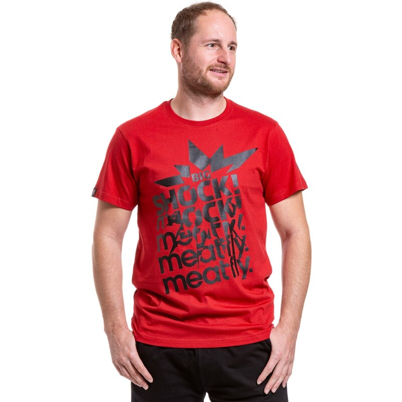 Meatfly pánské tričko Big Shock Shattered Dark Red | Červená |