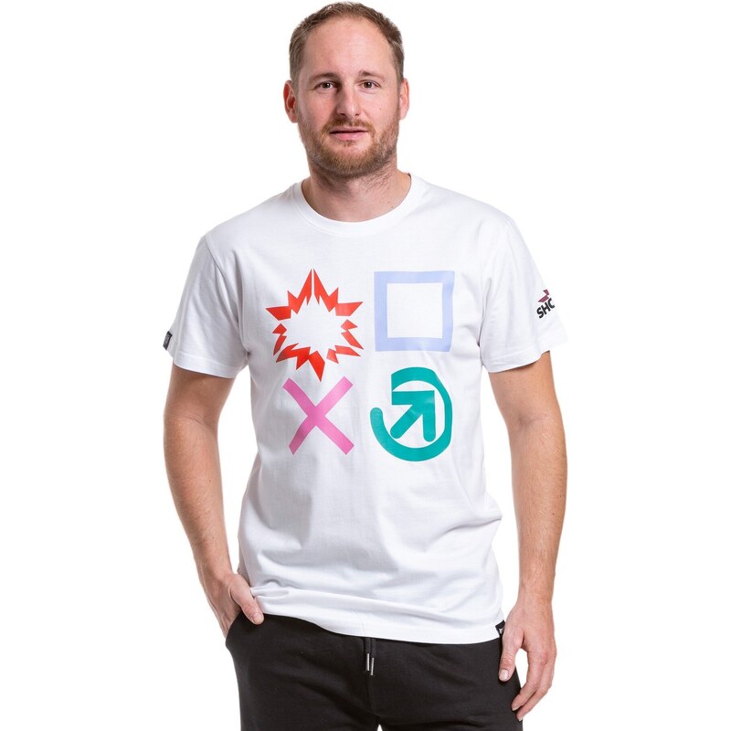 Meatfly pánské tričko Big Shock Gameon White | Bílá | 100%